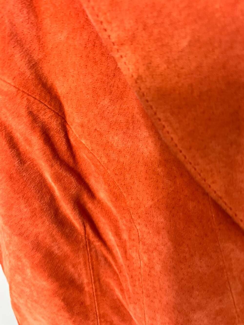 Y2k Mobwife Orange Suede Cropped Short Sleeve Blazer Jacket, Leopard Lining, Siz - Picture 5 of 10